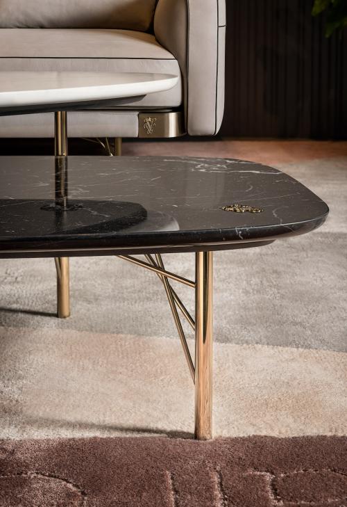 Trapeze Marble Accent Table